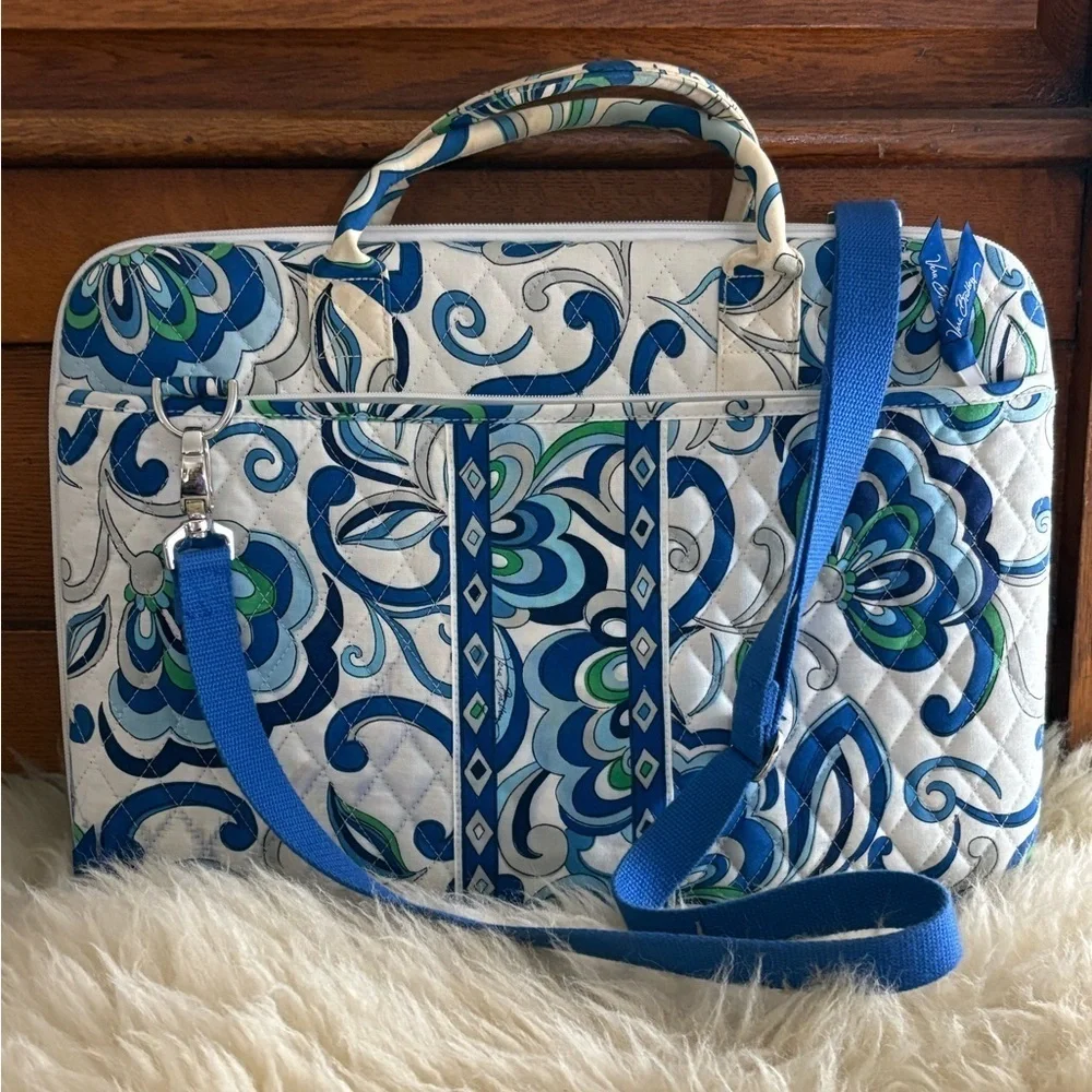 Vera Bradley ‘Betsy Mediterranean’ Blue and White Hardcase Laptop Bag